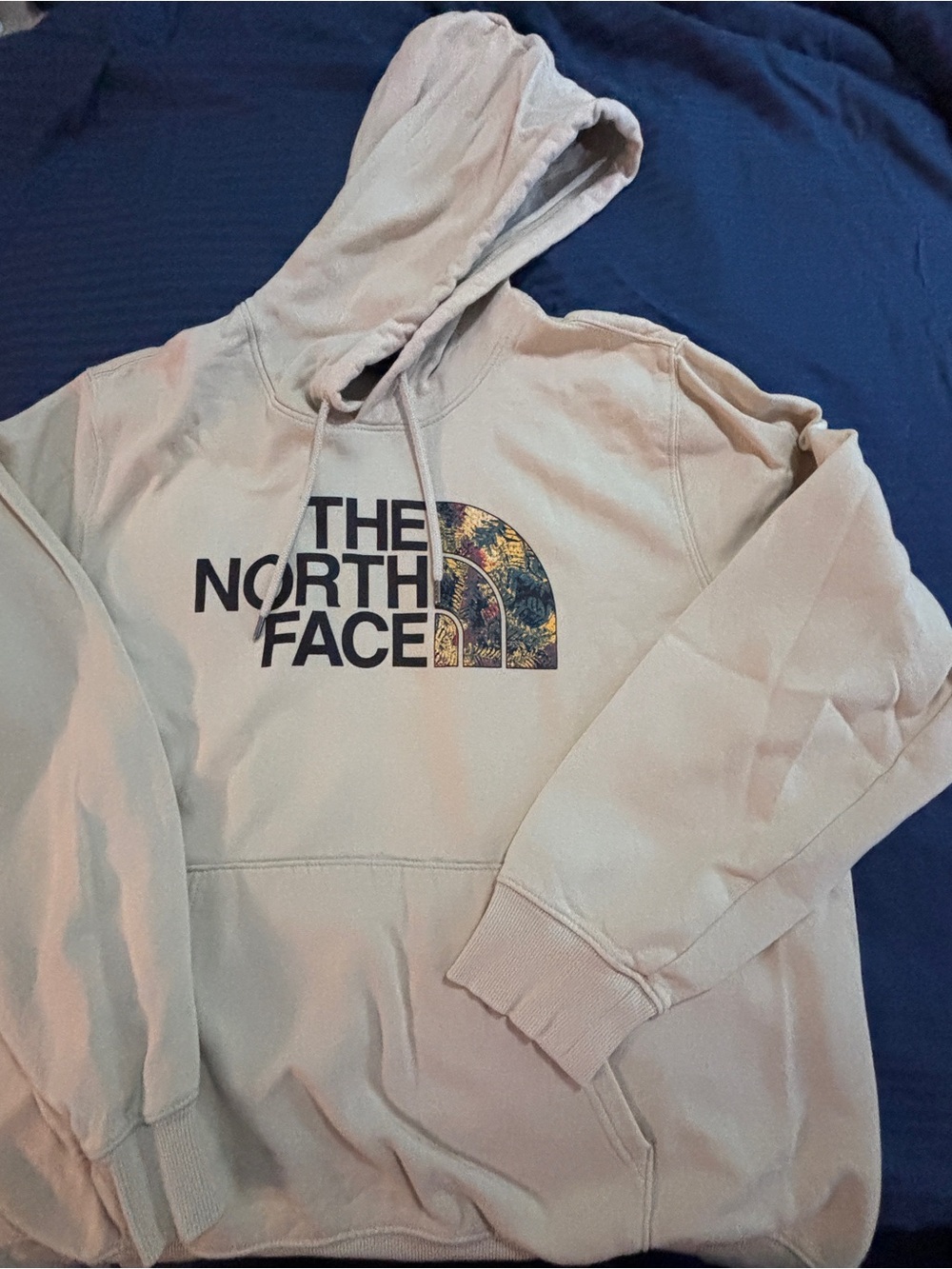 The North Face Men's Beige Hoodie with Graphic Logo XXL